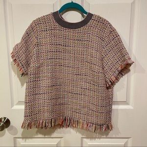 Zara Woman Multi Colored Texture Top Small
